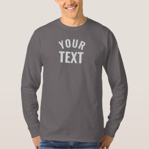 Mens Long Sleeve Smoke Grey Template Modern Trendy T-Shirt