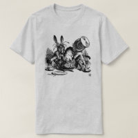 Men's Mad Hatter Dormouse in the Teapot B&W