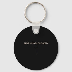 Men's Make Heaven Crowded Cross Christian Minimali Keychain