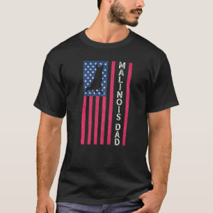 Mens Malinois Dad Belgian Shepherd American Flag D T-Shirt