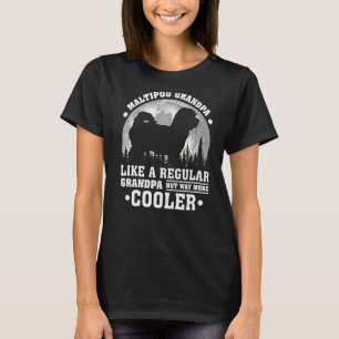 Mens Maltipoo Grandpa Moon Vintage Maltipoo Dog F T-Shirt