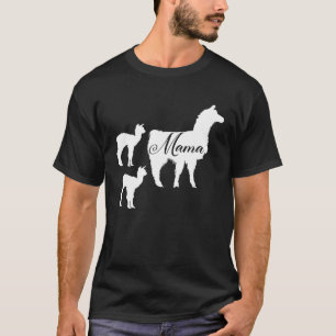 Mens Mama Llama Silhouette Cute Mom  Alpaca Llamas T-Shirt