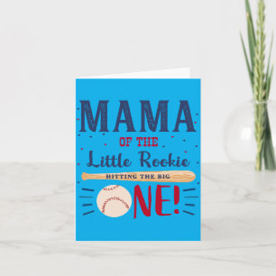 Mens Mama Mom First Birthday Little Rookie Card