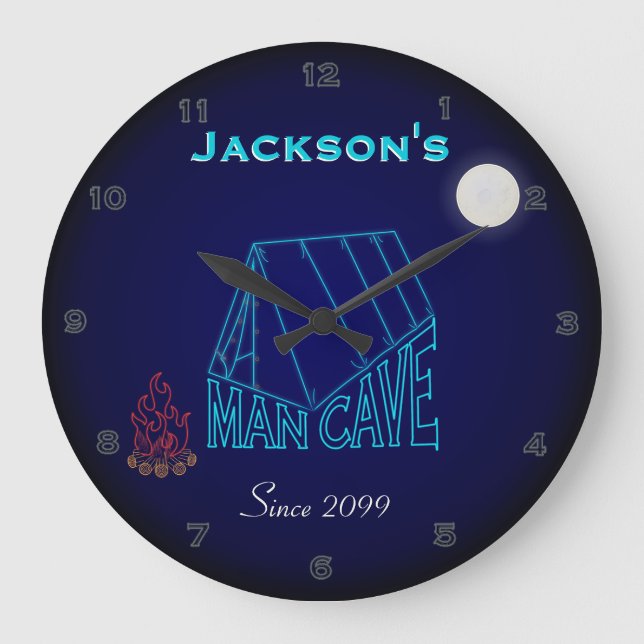 Men's Man Cave Sign for Campers Wall Clock (Front)