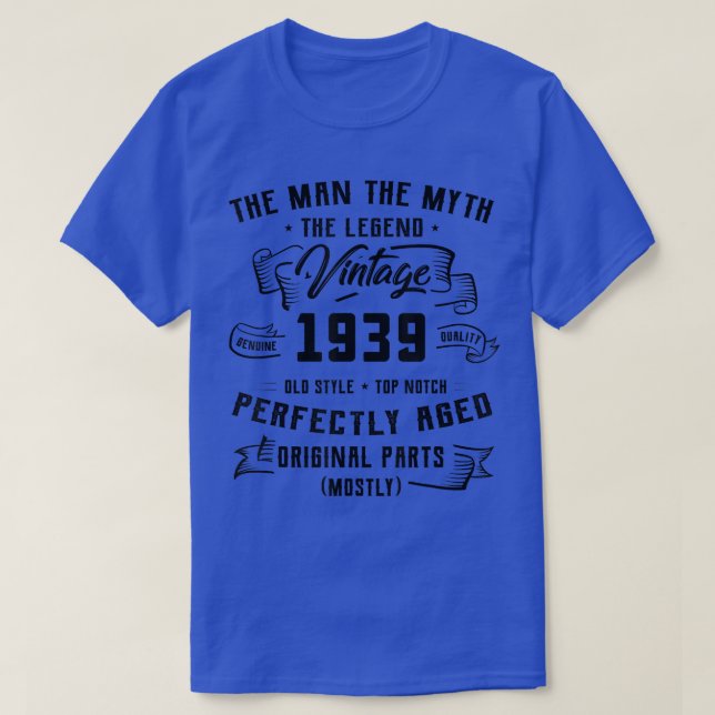 Mens Man Myth Legend 1939 83rd Birthday Gift For 8 T-Shirt (Design Front)