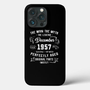 Mens Man Myth Legend December 1957 65th Birthday iPhone 13 Pro Case