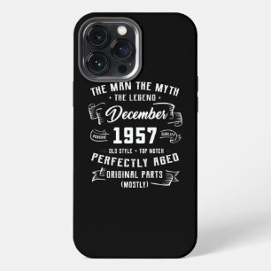 Mens Man Myth Legend December 1957 65th Birthday iPhone 13 Pro Max Case