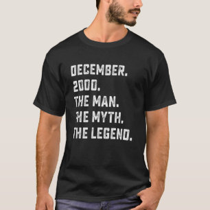Mens Man Myth Legend December 2000 22nd Birthday T-Shirt
