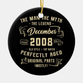 Mens Man Myth Legend December 2008 14th Birthday Ceramic Ornament