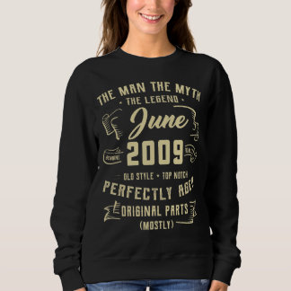 Mens Man Myth Legend June 2009 13th Birthday 13 Y Sweatshirt