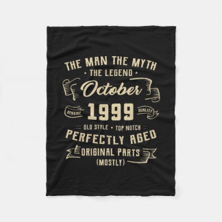 Mens Man Myth Legend October 1999 23rd Birthday Fleece Blanket