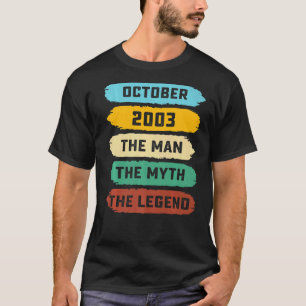 Mens Man Myth Legend October 2003 19th Birthday  1 T-Shirt