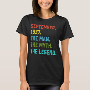 Mens Man Myth Legend September 1937 85th Birthday T-Shirt
