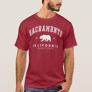 Men's Maroon Sacramento - Grizzly Bear Design T-Shirt