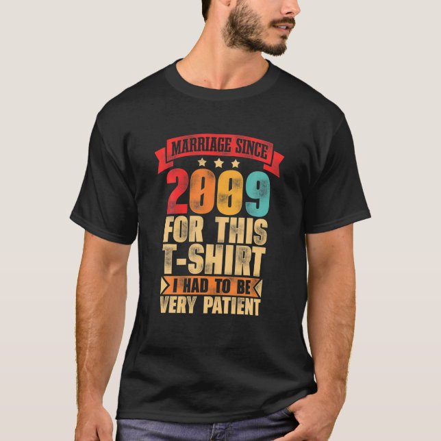 Mens Marriage Since 2009 12Th Wedding Anniversary T-Shirt (Front)