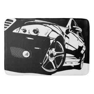 Men's Masculine Car Theme Bath Mat