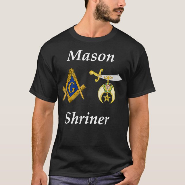 Mens Masonic Shriner Split T Shirt Mason Shrine No (Front)