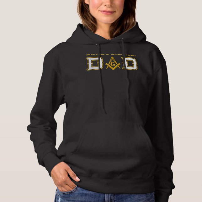 Mens Masonic World's Greatest Dad Freemason Father Hoodie (Front)