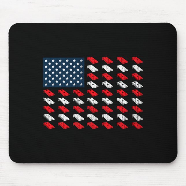 Mens matching cornhole american flag july 4th mouse pad (Front)
