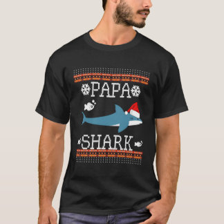 Mens Matching Family Christmas Pyjamas Papa Shark  T-Shirt