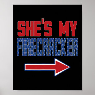 Mens Matching Fourth Of July Couples Shirt Indepen Poster