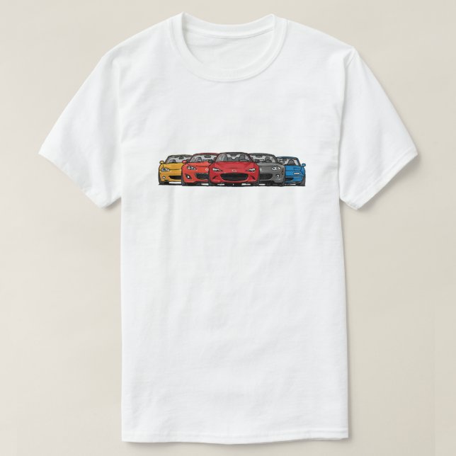 Men's Mazda Miata Line Up Shirt (Design Front)