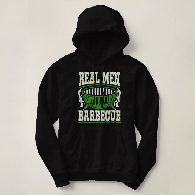 Mens Meat Smoking Design For Barbecue Lover Smell  Hoodie (Design Front)