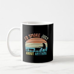 Mens Meat Smoking Gift Retro BBQ Grilling Meat Id Coffee Mug