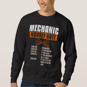 Mens Mechanic Hourly Rate Airplane Aircraft Mechan Sweatshirt
