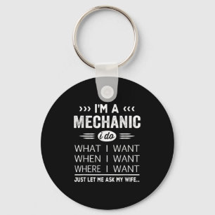Mens Mechanic Husband Gift From Wife Present Idea Keychain