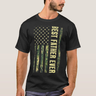 Mens Men Best Father Ever Usa Flag Camouflage Fath T-Shirt