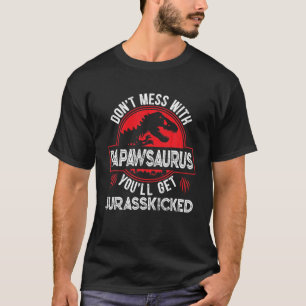 Mens Men Distressed Papawsaurus Dinosaur T Rex Fat T-Shirt