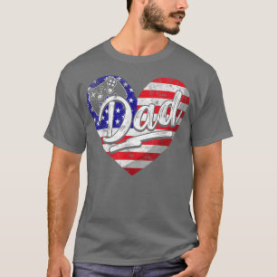 Mens Men Patriotic American Flag Heart Video Game  T-Shirt