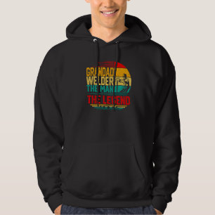 Mens Men Vintage Grandad Welder The Man The Legend Hoodie