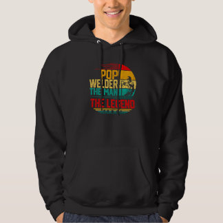Mens Men Vintage Pop Welder The Man The Legend Hoodie