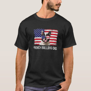 Mens Mens French Bulldog Dad Us Flag 4th Of July P T-Shirt