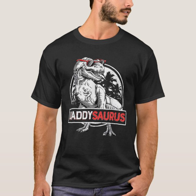 Mens Mens Funny Daddysaurus T Rex Daddy Saurus Fat T-Shirt (Front)
