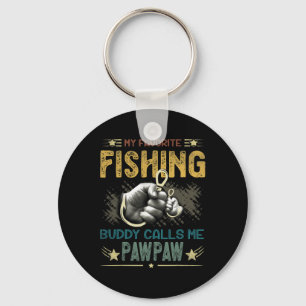 Mens Mens My Favourite Fishing Buddy Calls Me Pawp Keychain