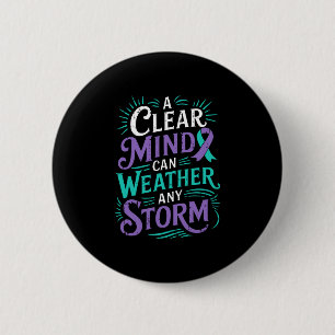 Mens mental health awareness ribbon prevent 2 inch round button