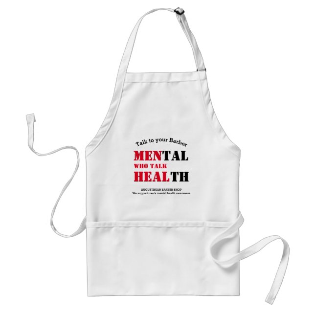 Men's Mental Health PERSONALIZED BARBER SHOP Standard Apron (Front)