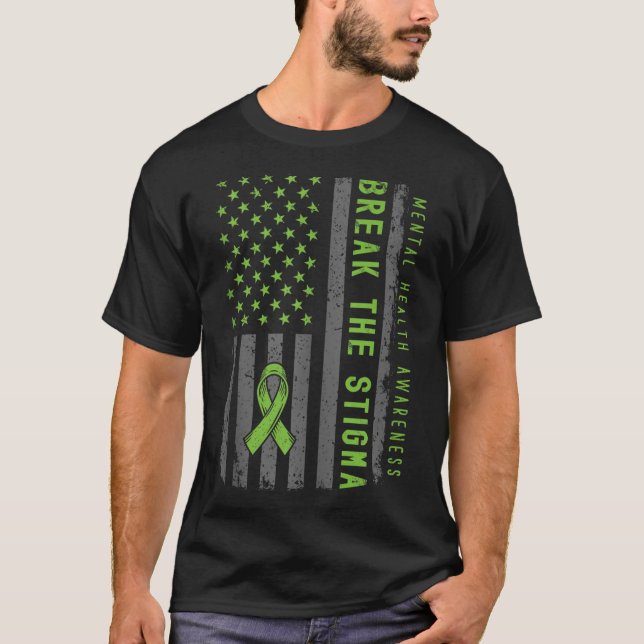 Mens Mental Health S Fight Stigma Mental Health Aw T-Shirt (Front)