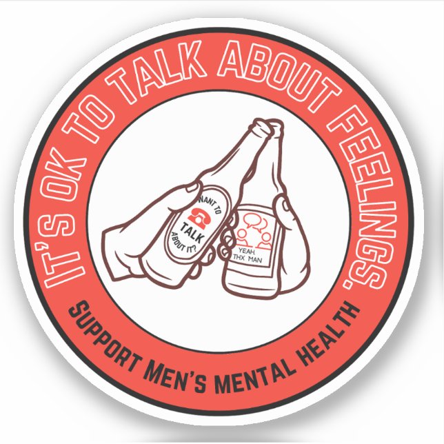 Men's Mental Health | Talk About Feelings Red (Front)