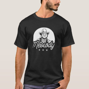 Mens Meowdy Cat Mashup Howdy Texas Western Cowboy  T-Shirt