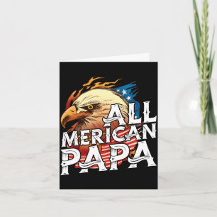 Mens merican papa 4th of july day eagle usa flag card