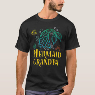 Mens Mermaid Grandpa Little Girl Mermaid Birthday T-Shirt
