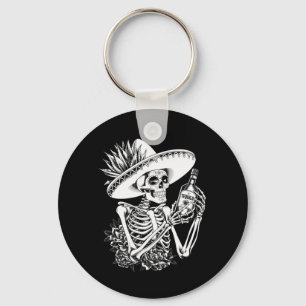 Mens Mexico Vintage Skeleton Dia De Los Muertos Keychain