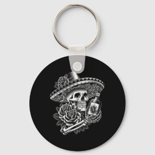 Mens Mexico Vintage Skeleton Dia De Los Muertos Keychain