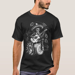 Mens Mexico Vintage Skeleton Dia De Los Muertos T-Shirt