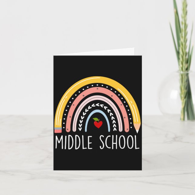 Mens middle school teacher student team middle card (Front)