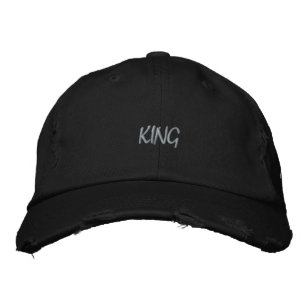 Men's Model Classic Look King Custom Text Printed Embroidered Hat